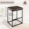 Costway 30" Barstools Set of 2 Upholstered Bar Height Chairs PU Leather w/Footrest Brown/Black/Grey